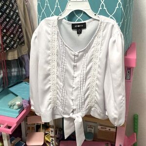 Ambler byer m10-12 white long sleeve girls dress shirt obo
